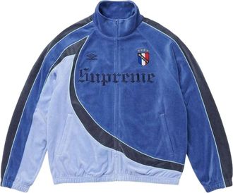 SUPREME FW26 x Umbro Velour Track Jacket Blue SUP-FW26-064-BLU