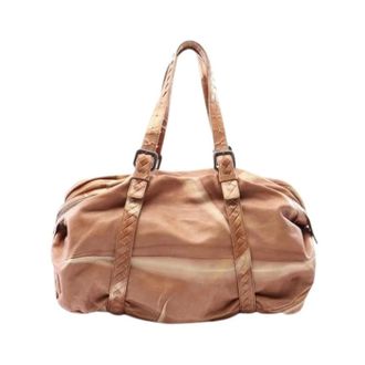 Bottega Veneta Pre-owned Boston Handbag - Dames - Pre-owned - Beige - Maat: ONE Size Leer