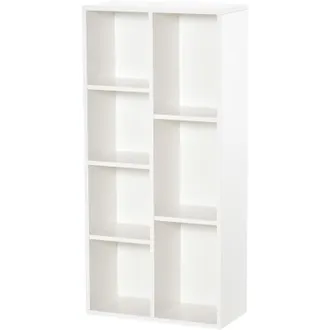 HOMCOM Homcom - Estanter&iacute;a para Libros Librer&iacute;a de Madera con 7 Compartimentos de Almacenaje Plantas Archivos para Sala de Estar Dormitorio Oficina