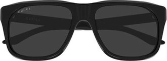 Gucci GG2077S001 Square Full Rim Sunglasses - Black
