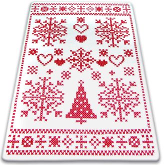RugsX Alfombra Xmas - F791 Crema/rojo White 100x170 Cm