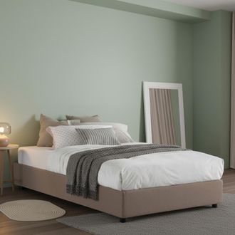 Dmora Dmora - Cama De Plaza Y Media Daronic, Cama Contenedor Con Revestimiento De Tela, 100% Made In Italy, Apertura Lateral, Adecuado Para Colch&oacute;n Cm 120x1
