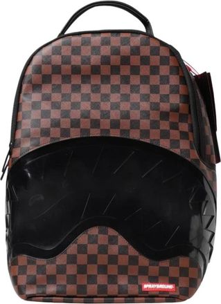 Sprayground Backpacks, male, Brown, ONE SIZE, Checkered Shark Attack Backpack