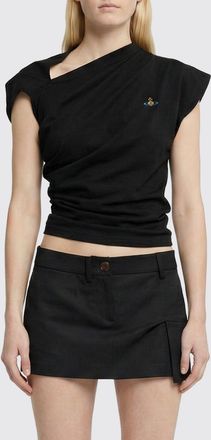 Vivienne Westwood Top asimmetrico in cotone con logo Vivienne Westwood