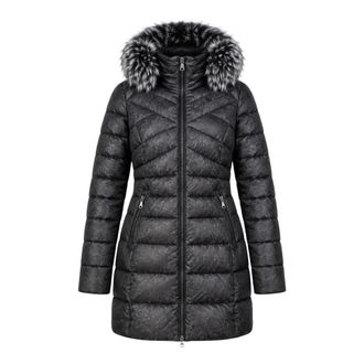 Danwear Abrigo de Plumas - Coats - Mujer - Negro - 6XL