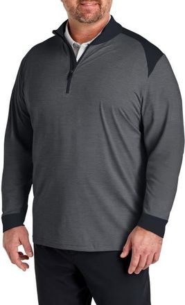 Callaway Big & Tall Soft Touch Colorblocked 1/4-Zip Gold Pullover in Black Heather at Nordstrom, Size Xxx-Large