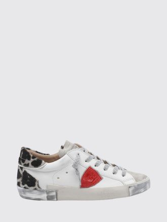 Philippe Model Prsx Bicolour Low-Top Calfskin Trainers with Shield Logo