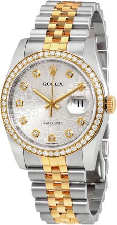 Rolex Datejust Silver Dial Automatic Stainless Steel and 18 Carat Yellow Gold Ladies Watch 116243SJDJ