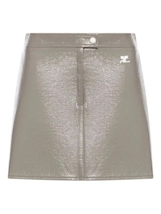 Courr&egrave;ges Beige Logo Skirt