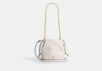 Coach Womens Faye Mini Drawstring Bag in White | Leather