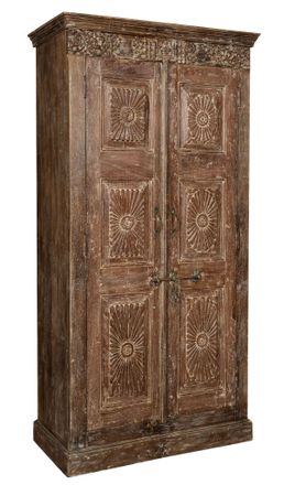 Biscottini International Mueble Librer&iacute;a De Madera Maciza Con Puerta Antigua