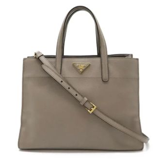 バッグ・カバンその他 Prada Large grey leather shopping bag Prada Large grey leather shopping bag | TheDoubleF