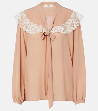 Chlo&eacute; Chlo&eacute; Blusa in seta con pizzo