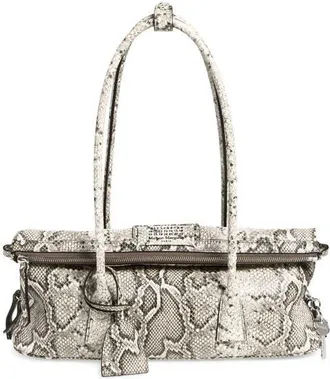 Maison Margiela 5AC Snakeskin Embossed Leather East/West Shoulder Bag in Roccia at Nordstrom
