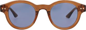 Montblanc 48mm Round Sunglasses FASHION SUNGLASSES in Brown Blue at Nordstrom Rack