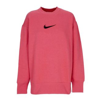 Nike Oversized Crewneck Sweatshirt - Dames - Sportshirts - Roze - L - Katoen - Fitness