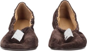 Maison Margiela Black Ruched Metallic-Accent Leather Flats