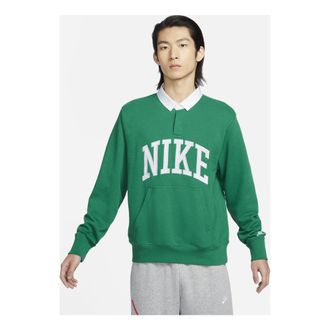 Nike Long-Sleeve Fleece Polo Top Asia Sizing Green FN3113-365