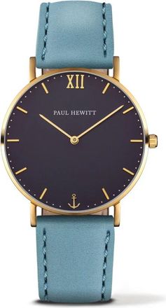 Paul Hewitt PH-SA-G-St-B-23S-VOR - Dames - Horloges - Blauw - ONE Size - Leer - Accessoires