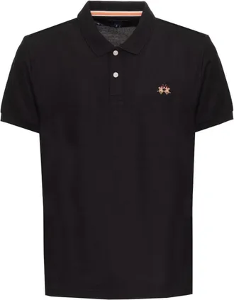 La Martina Tops, Heren, Zwart, S, Katoen, Polo Shirt