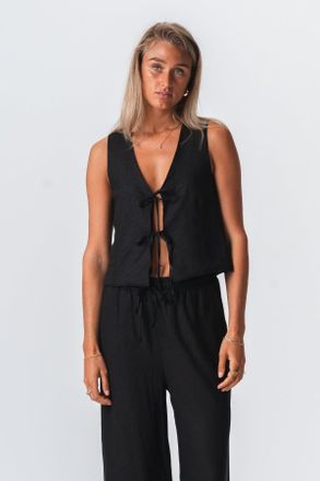 Perform Collection Linnen vest - Zwart