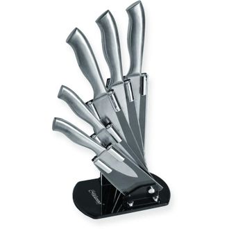 Maestro Juego De Cuchillos, Juego Completo De 6 Piezas Sobre Soporte Con Soporte Maestro Mr-1410