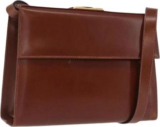 Ferragamo Pre-owned Shoulder Bags, female, Brown, Size: ONE SIZE Pre-owned Leather Shoulder Bag