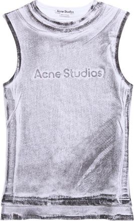 Acne Studios Elgie Midsummer Layered Logo Tank in Black/white at Nordstrom, Size X-Small