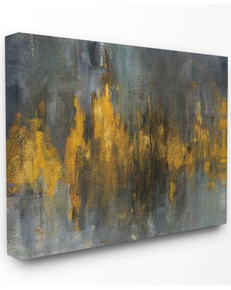 Stupell Industries Black And Gold Abstract Fire By Danhui Nai Canvas Art