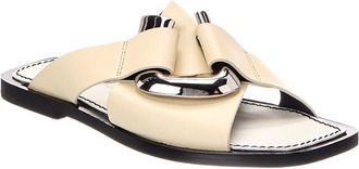 Proenza Schouler Logo Leather Flat Sandal