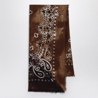 Destin Jil Wool Scarf In Burgundy/Beige Gradient