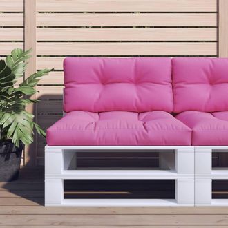 vidaXL Cojines Para Sof&aacute; De Palets 2 Piezas Tela Rosa Vidaxl