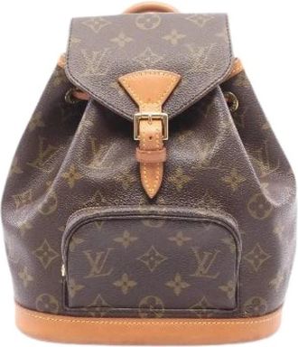 Louis Vuitton Pre-owned Montsouris Monogram Rugzak - Dames - Vintage Rugzakken - Bruin - ONE Size - Leer - Vintage
