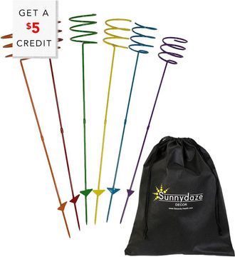 Sunnydaze Heavy-Duty Multicolored Outdoor Bottle Drink Holder Stakes With $5 Credit