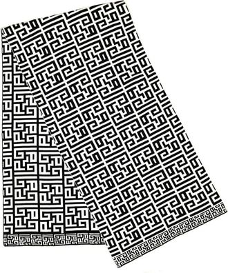 Ga&euml;lle Paris Monogram Jacquard Unisex Wit Fantasie - Dames - Sjaals - Zwart - ONE Size - Polyester - Accessoires