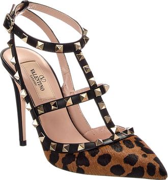 Valentino Rockstud Caged 100 Haircalf & Leather Pump