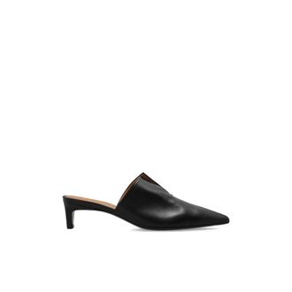 Tod's Heeled Mules - Dames - Muiltjes - Zwart - 39 1/2 EU - Leer - Schoenen