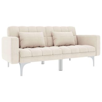 vidaXL Sof&aacute; Cama De Tela Color Crema Vidaxl