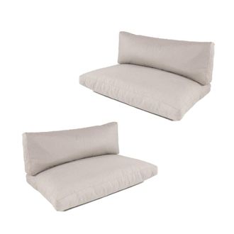 ED&Egrave;N JARD&Iacute; Pack 2 cojines asiento y respaldo palet exterior, desenfundable, beige