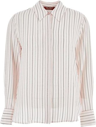 Max Mara Shirts, female, Multicolor, M, Pinstripe Silk Shirt