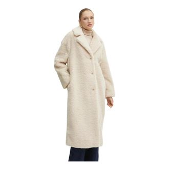 Guess Alina Teddy Longline Coat - - Coats - Donna - Beige - L