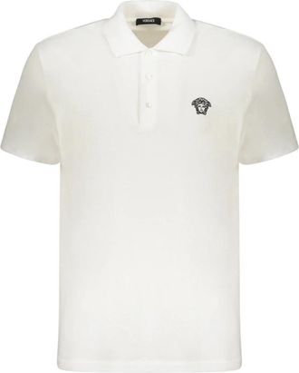 Versace Logo Poloshirt - Heren - Polos - Wit - XL - Katoen - Tops