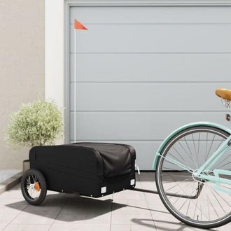 vidaXL Remolque Para Bicicleta Hierro Negro 30 Kg Vidaxl