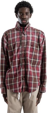 Balenciaga Casual Shirts, male, Red, Size: M Zip-Up Shirt