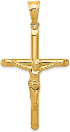 Diamond2Deal 14k Yellow Gold Polished Hollow Crucifix Pendant