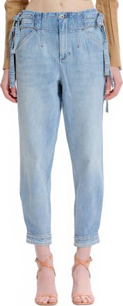 Something Navy Sydney Side Tie Pants In Washed Indigo