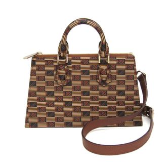 Moreau yellow Coated Canvas Leather Handbag Shoulder Bag (Pre-Owned)