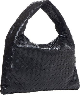 Bottega Veneta Womens Tote Bag Intrecciato Black Leather Calfskin Shoulder