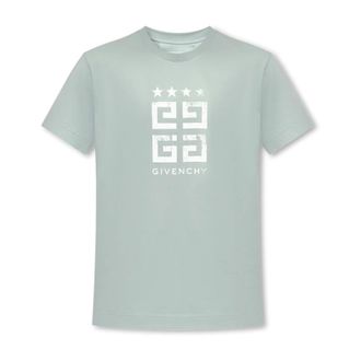 Givenchy Tops, Heren, Blauw, S, Katoen, T-shirt met ronde hals