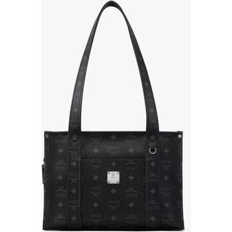 MCM Aren School Bag Tote in Visetos in Black at Nordstrom